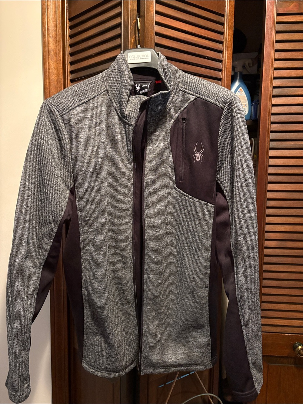 Spyder Men's Gray and Black Performance Full-Zip Jacket